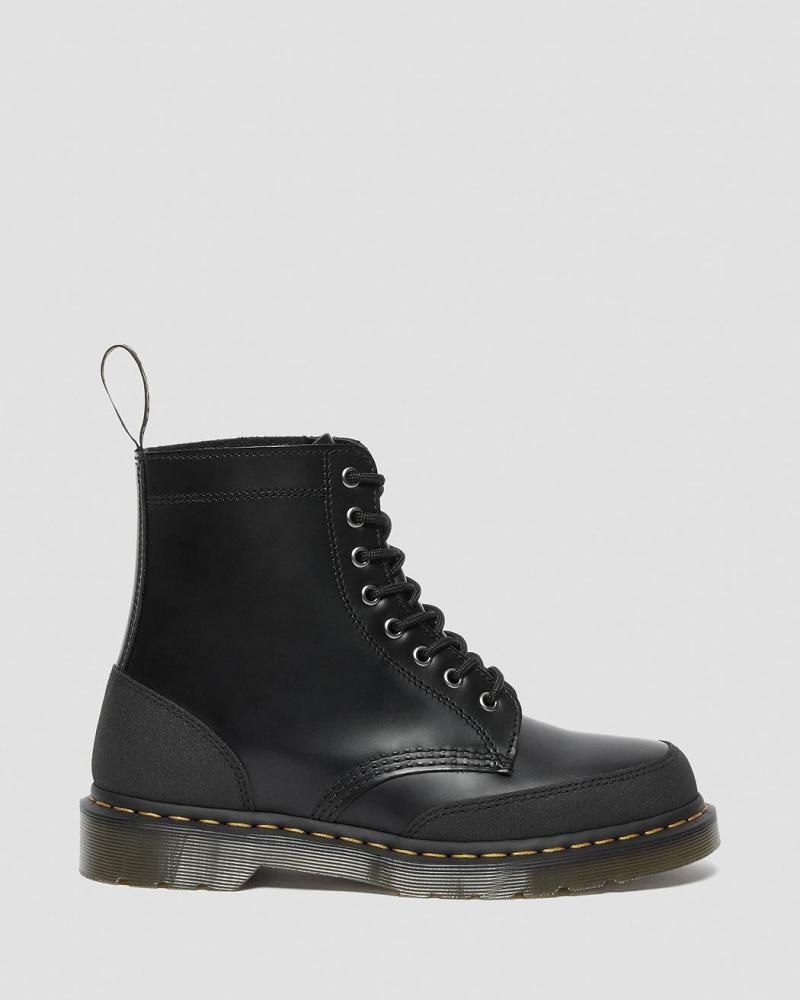 Dr Martens 1460 Guard Panel Læder Snørestøvler Dame Sort | DK 164TCE